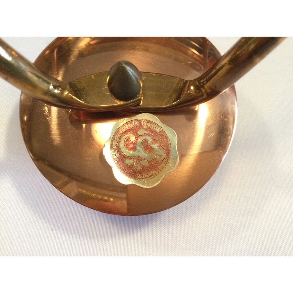 Vintage Copper craft Guild Triple Candleholder